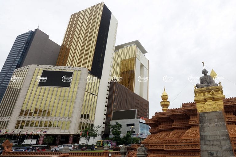 The NagaWorld casino and hotel complex as seen in Phnom Penh, May 25, 2021. CamboJA/ Pring Samrang