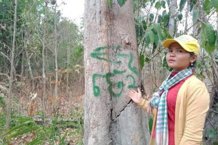 Met Malen patrols the forest and protects natural resources from loggers in Phnom Chreap Treyksan community, April 2020. Supplied