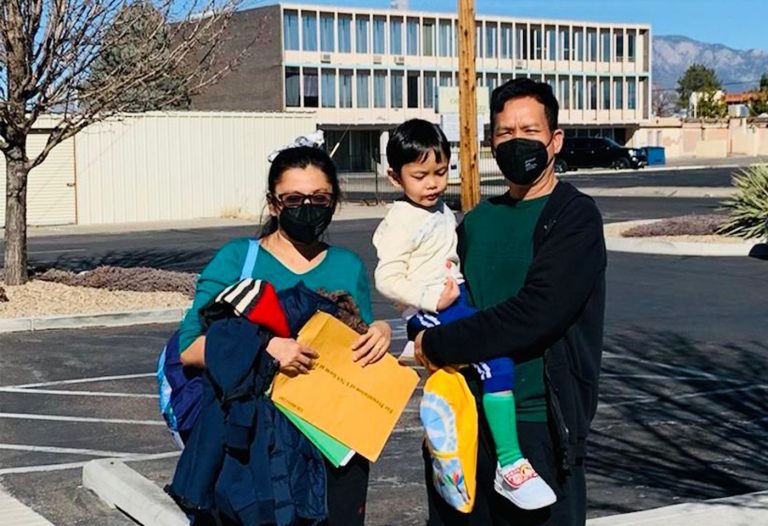 Rath Rott Mony and his family arrive in the U.S. state of New Mexico about two years after he was freed from Cambodian prison, where he was held for charges stemming from his work as a fixer for an RT documentary crew. Supplied photo, taken February 2022.