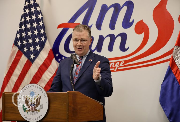 Daniel J. Kritenbrink, U.S. Assistant Secretary of State for East Asian and Pacific Affairs, speaks during a press conference in Phnom Penh, July 13, 2022. CamboJA/ Pring Samrang