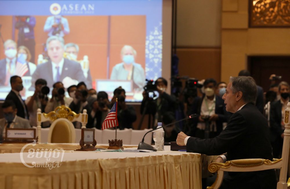 US secretary of state Antony J. Blinken attends Asean-United States Ministerial Meeting in Phnom Penh, August 4, 2022. CamboJA/ Pring Samrang