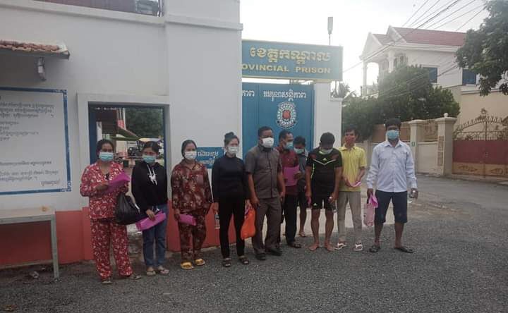 Nine villagers from Kandal province who were arrested while protesting against a new airport were released on bail on September 20, 2021. Photo Supplied