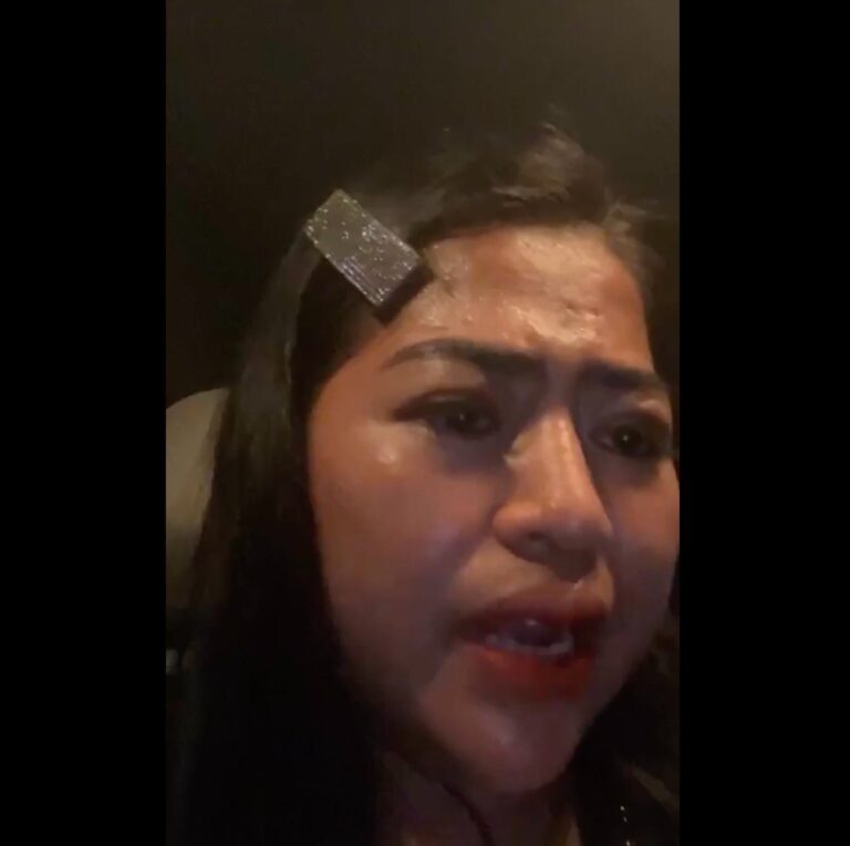Thy Sokha streams live on her Facebook after a Phnom Penh traffic accident she alleges was an attempt on her life in April 21, 2023. (Pey Pey Ly’s Facebook)