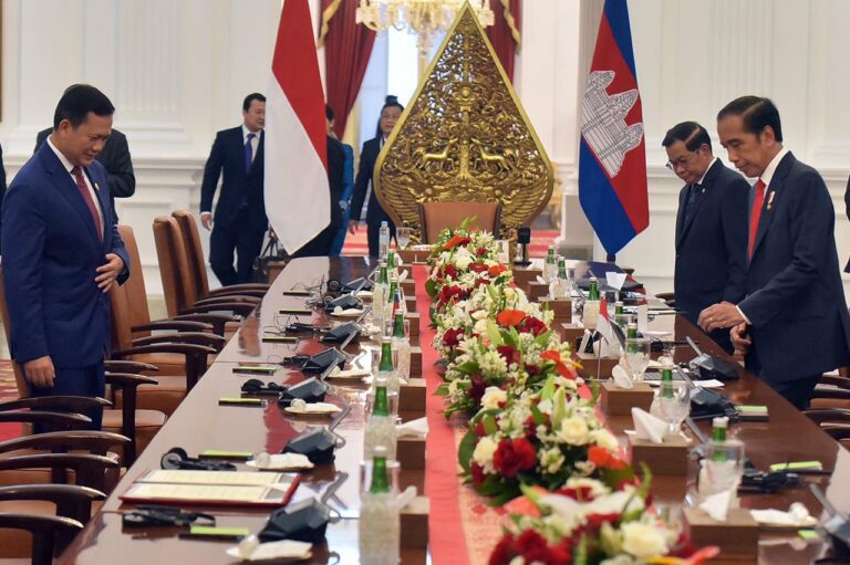 Cambodian Prime Minister Hun Manet met with Indonesian President Joko Widodo during the ASEAN Summit on September 4, 2023. (Ministry of Foreign Affairs of The Republic of Indonesia)