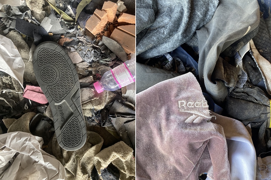 Licadho found Reebok garment waste at three brick factories, two pictured here in May 2023. (Supplied by Licadho)