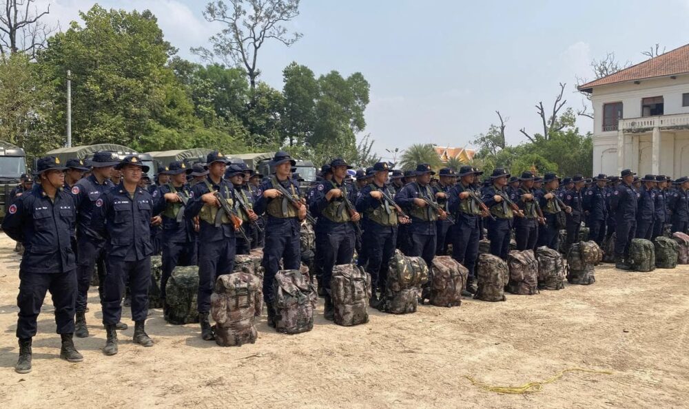 Royal Gendarmerie forces have been deployed in Pursat province for a month-long operation to stamp out national resource crimes, as shown in a photo posted on Royal Gendarmerie Facebook page on March 12, 2024.